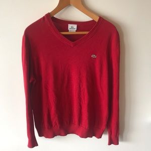 Lacoste V-Neck 100% Cotton Sweater